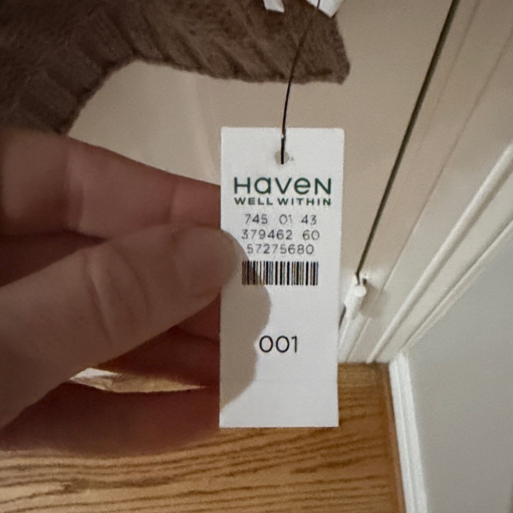 NWT Haven Warm Brown Knit 100% cashmere scarf - Picture 2 of 4